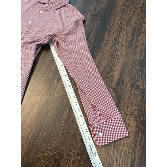 Mizzen Main Leeward Shirt Mens Large Trim Fit Red Gingham Performance USA - Picture 7 of 9